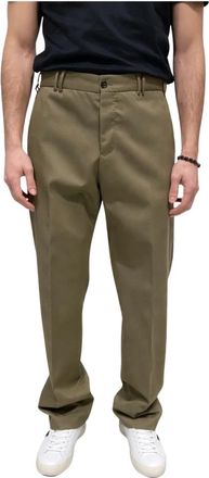 Pantaloni Torino Michael Broeken - Heren - Straight fit broeken - Groen - L - Wol - Broeken