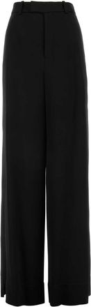Saint Laurent Black Satin Wide Leg Pant