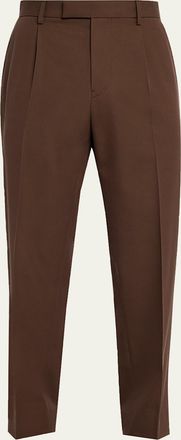 Ermenegildo Zegna Mens Cotton and Wool Single-Pleated Trousers