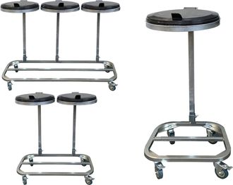 Quick-Star M&uuml;llsackst&auml;nder Mit Deckel Und 4 Rollen Metall M&uuml;llsackhalter 120 Liter Stabiler M&uuml;llsack St&auml;nder - Verzinkter Stahl M&uuml;llbeutelhalter Gelber Sack 120l