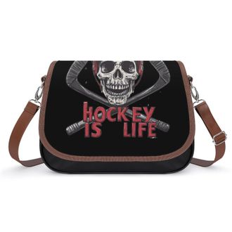 Generic Hockey Is Life Womens Crossbody Bag Fashion Shoulder Handbags Message Tote Bag with Adjustable Strap