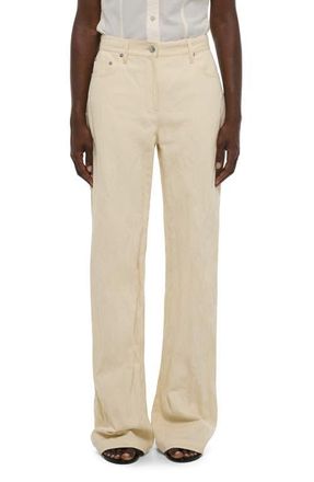 Helmut Lang Metallic Crusable Bootcut Jeans in Muslin at Nordstrom, Size 24