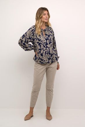 Cream Blouse met lange mouwen Regular fit Blue Paisley blue multi