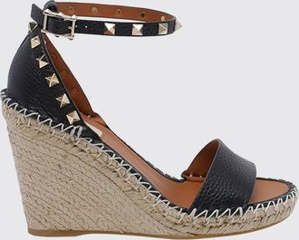 Valentino Garavani Sandali con zeppa Rockstud in pelle martellata