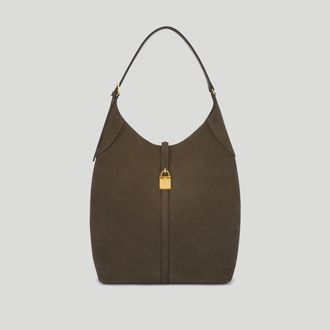 DeMellier The Large Siena Bucket in Hazel Suede Leather Shoulder bag
