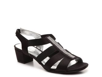 David Tate Womens Eve Sandal In Black Satin