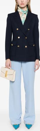 Tagliatore Womens Wool Double-breasted Jacket - Dark Blue - Size EU 46 (Womens)