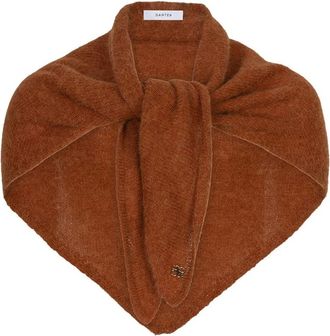 Dante6 Skai Gebreide Driekhoekige Sjaal - Dames - Accessoires - Bruin - Maat: ONE Size Wol