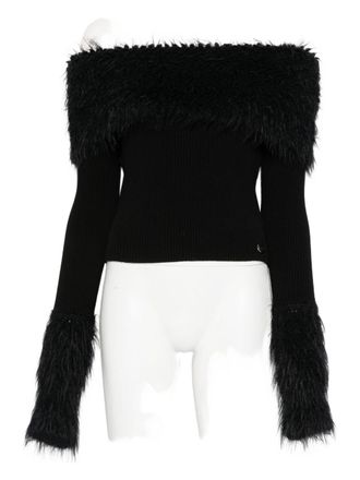 Jean Paul Gaultier Off-Shoulder Ribbed Knit Sweater