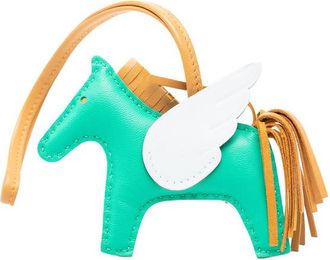 Herm&egrave;s Pre-owned Hermes Milo Lambskin and Swift Grigri Rodeo Pegase Bag Charm PM Ladies UBHPJDXSUN9Y5VOD