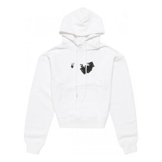Off-white Mens Off-White FW21 Logo Printing Pullover Loose Version White OMBB037F21FLE0160110