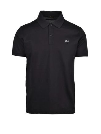 Paul & Shark Black Classic Cotton Polo Shirt