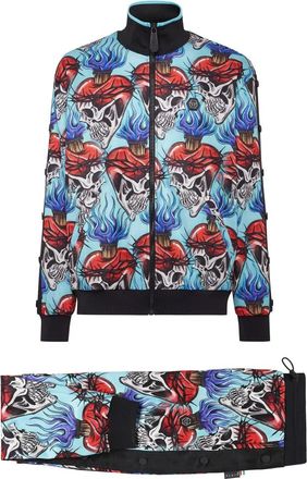 Philipp Plein Triacetate Jogging Trainingspak: Top/Broek Love Tattoo - Heren - Jumpsuits - Veelkleurig - S - Leer - Jumpsuits & Playsuits
