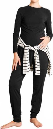 Nom Maternity Liv Long Sleeve Tee In Black