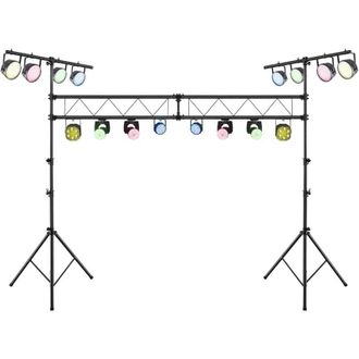 Costway Costway Soporte De Luz Profesional De Metal, Ajuste De Altura 180-350 Cm, Soporte De Luces Led Con Barras Extensibles, 32 Puntos De Montaje, Truss Par
