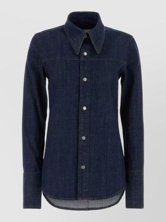 Ami denim shirt long sleeves pointed collar cuffs