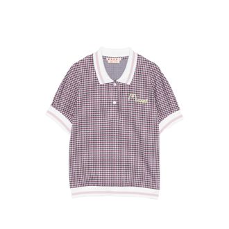 Marni Check Embroidery Polo Top