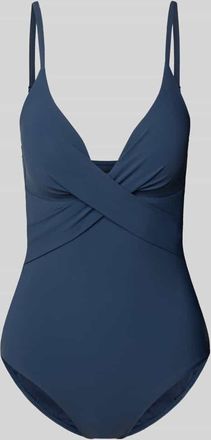 Barts Badeanzug mit tiefem V-Ausschnitt Modell SOLID in Dunkelblau, Gr&ouml;&szlig;e 36