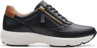 Clarks Womens Tivoli Zip Shoes, Color Black Leather, Size: 4.5 UK Wide