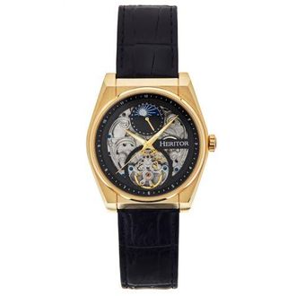 Heritor Daxton Skeleton Watch in Black/gold at Nordstrom