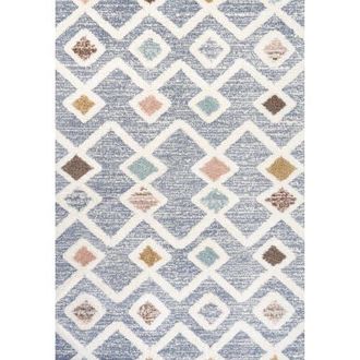 Jonathan Y Designs Monique Trellis High-Low Area Rug in Multi/gray at Nordstrom, Size 2Ft 0In X 8Ft 0In