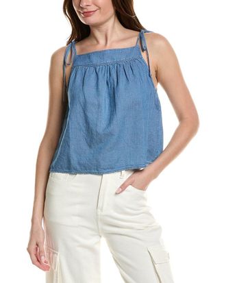 Bella Dahl Tie Shoulder Linen-Blend Tank