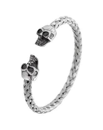 Eyecandy LA Eye Candy La Luxe Collection Willie Stainless Steel Skull Cuff Bracelet