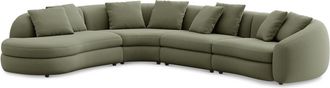 Castlery Fable Extended Chaise Sectional Sofa Left Facing Customized, Performance Fleece Moss, Spill Resistant, Ultra Deep Seats for Castlery