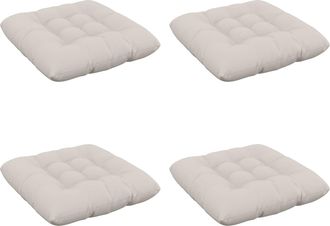 vidaXL Cuscini Per Seduta Vianen 4 Pz 100% Poliestere Bianco Vidaxl