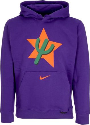 Nike NBA City Edition Club Hoodie - Heren - Sportshirts - Paars - L - Katoen - Fitness