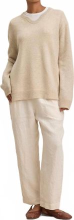 Velvet Heavy Linen Clee Pant In Chalk