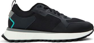HUGO BOSS Mens Jonah Breathable Mesh Reflective Trainers in Dark Blue - Size UK 11
