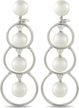 Assael 18K White Gold 0.55ct Diamond and Pearl Clip-On Earrings AS20-103125