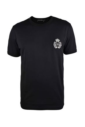 Dolce & Gabbana Dolce&Gabbana T-shirt met heraldisch embleem Zwart