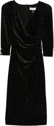 Nissa embellished draped dress - women - Fabric - 36 - Black