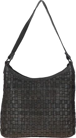 Ashwood Leather Womens Raffinatezza Vintage Woven Shoulder Bag - Dark Grey - One Size