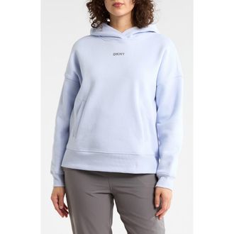 DKNY Metallic Bubble Logo Pullover Hoodie in Frost Blue at Nordstrom Rack, Size X-Small