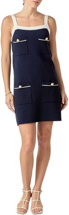 English Factory Knit Minidress in Navy/white at Nordstrom Rack, Size X-Small
