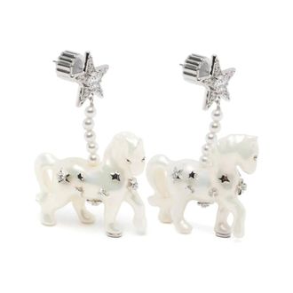 Yvmin Earrings, female, Gray, Size: ONE SIZE Star Charm Drop Earrings