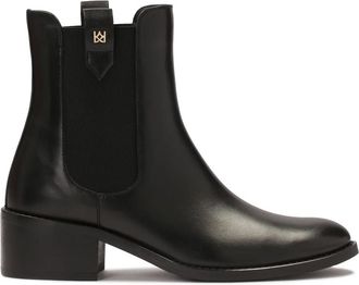 Kazar Zwarte instappers met elastieken en lussen - Dames - Chelseaboots - Zwart - 39 EU - Leer - Schoenen