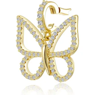 Lafonn Pav&eacute; Simulated Diamond Butterfly Charm in Gold at Nordstrom