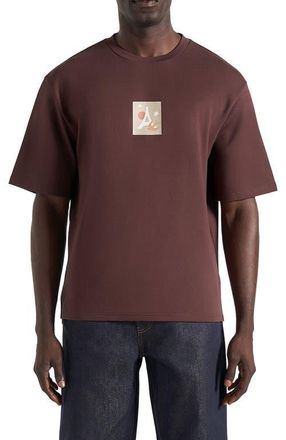 Mani&egrave;re De Voir Thibault Bird Detail Cotton T-Shirt in Brown at Nordstrom, Size Medium
