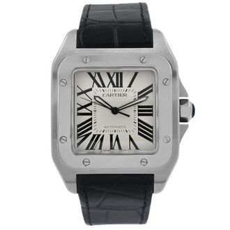 Cartier Pre-owned Cartier Santos 100 Large Silver Dial Mens Watch W20073X8