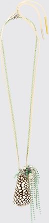 Dries Van Noten Collana in ottone con strass e ciondolo conchiglia