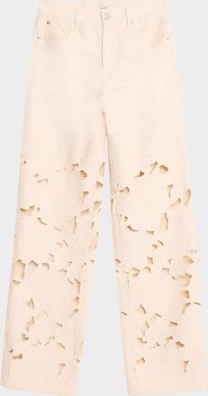 SIMKHAI Betty Embroidered Straight-Leg Jeans