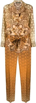 Alberta Ferretti mandala-print silk jumpsuit - women - Silk/Cupro/Acetate - 44 - Orange