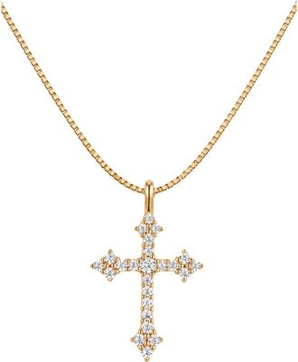 Made by Mary Vintage Cross Box Chain Necklace in Gold Vermeil at Nordstrom