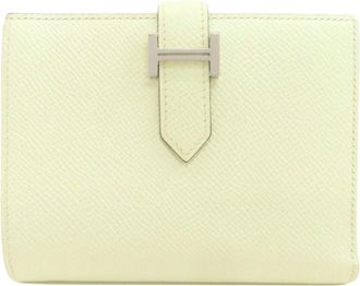 Herm&egrave;s Pale Green Epsom Leather Wallet (Bi-Fold) (Pre-Owned)
