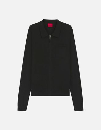 HUGO BOSS Mens HUGO San Jean-CV Sweater 001 Black - Size: 44