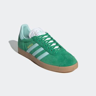 adidas Sneaker ADIDAS ORIGINALS GAZELLE, Damen, Gr. 36, gr&uuml;n (gr&uuml;n, semi flash aqua, gold metallic), Leder, Synthetik, Schuhe Sneaker